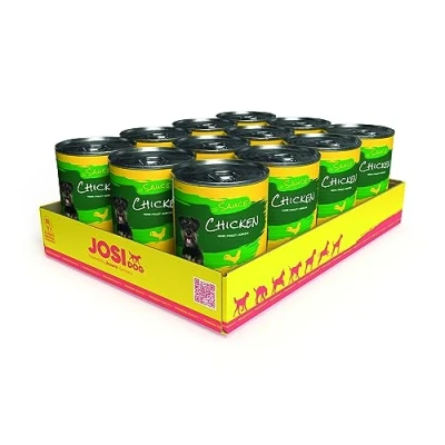 Immagine di JosiDog pollo in salsa (12 x 415 g) Alimento fine per cani con vitamina D3 ed E umido di alta qualità adulti Alimentato da JOSERA Confezione 12