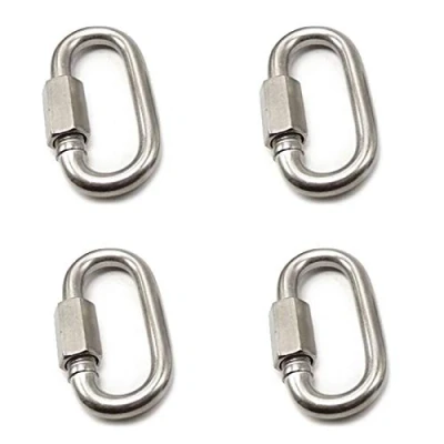 Immagine di 4Pcs Connettore A Vite In Acciaio Inox,Forma di D Quick,Blocco Moschettone Avvitabile,Link Rapido Moschettone,Moschettone Inox,Moschettone Vite,per Casa,Pesca
