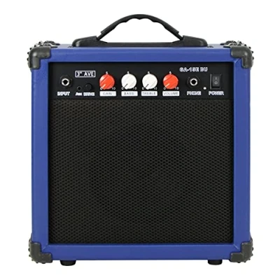 Immagine di 3rd Avenue Amplificatore da pratica per chitarra 15 W con uscita cuffie, interruttore overdrive, equalizzatore a 2 bande, regolatori di tono / gain Portatile e compatto Blu