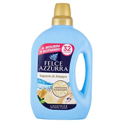 Immagine di Felce Azzurra Detersivo Liquido Sapone di Aleppo, Sgrassante Igienizzante, Per Capi Bianchi e Colorati 32 Lavaggi 1595 ml