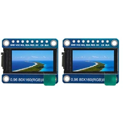 Immagine di TECNOIOT 2pcs 0.96 inch 7P SPI HD TFT ST7735 Drive IC 80 * 160 65K Full Color IPS LCD
