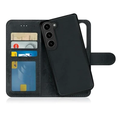 Immagine di MyGadget Cover per Samsung Galaxy S24 Plus Custodia Libretto Magnetica Portafoglio Flip Wallet Case Porta Carte in Similpelle PU Removibile Nero