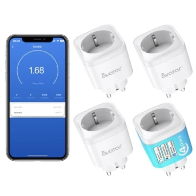 Immagine di Presa Smart alexa Energy Monitor, Avatar Controls accessori Intelligente Wifi Plug Compatibile con Google Home, Spina App Controllo Remoto, Temporizzazione, vocale, 16A 3680W