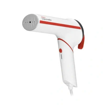 Immagine di Polti Vaporella Vertical Styler GSM50R, Ferro da Stiro Verticale Portatile con Manico Pieghevole, Potenza 800 W, Riscaldamento in 30 Sec, Bianco e Rosso