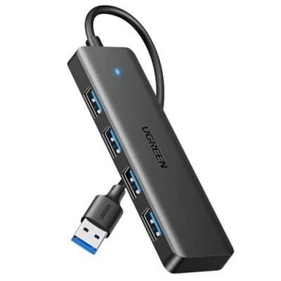 Immagine di UGREEN Hub USB 3.0 con 4 Porte Sdoppiatore Multi Adattatore Alta Velocità 5Gbps Compatibile MacBook Pro Air iMac Surface XPS PC Laptop Chiave Disco Rigido Tastiera PS5 (15cm)