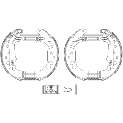Immagine di TEXTAR Shoe Kit Pro 84065402 freno, Freno a tamburo con cilindretto regolatore/attuatore OPEL: Corsa D Hatchback