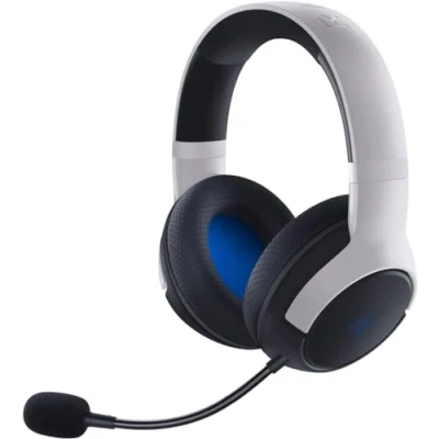 Immagine di Razer Kaira per Playstation, Doppia Cuffia Wireless PlayStation 5, Driver TriForce Titanium da 50 mm, Microfono Cardioide HyperClear, SmartSwitch, Schiuma di Memoria FlowKnit, Nero Bianco