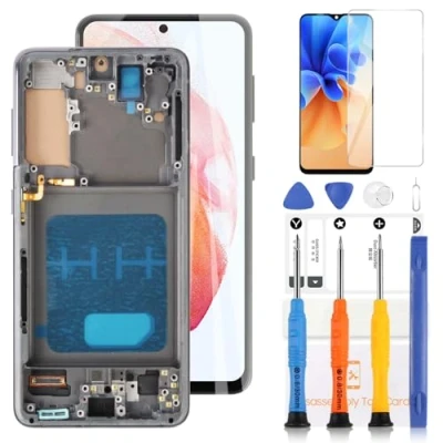 Immagine di TFT Schermo LCD per Samsung Galaxy S21 5G Sostituzione dello SM G990 G991 G991B G991U Display Touch Screen Digitizer Assembly con Strumenti(Argento cornice)
