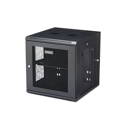 Immagine di StarTech.com Armadio Rack 19&quot; 12U a Muro, Server 4 Montanti Profondo 51cm con Ripiano, Pannello Posteriore Cerniere, Ventilato Adatto Switch Cisco 3850, Serie 2960 (RK1224WALHM)
