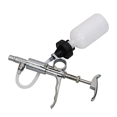 Immagine di BZZBZZ Siringa Continua veterinaria da 5 ml Dispositivo di vaccino per piantine Olio Regolabile in Acciaio Inossidabile con Bottiglia 3 metodi iniezione Mucca, Pollo, Agnello, Anatra