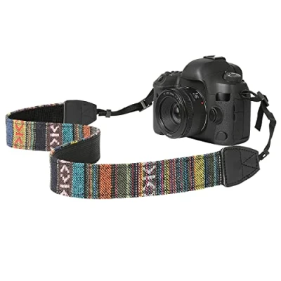 Immagine di MoKo Tracolla Fotocamera, Cinghia a in Tela Cotone Intrecciata con Fibbie regolabili, Accessori Fotocamere, videocamere per Fotocamere Digitali DSLR Multicolori
