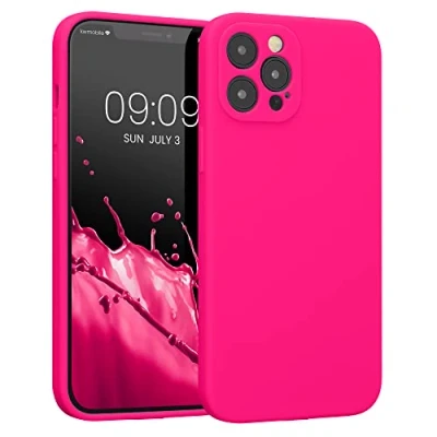 Immagine di kwmobile Custodia Compatibile con Apple iPhone 12 Pro Max Cover Back Case per Smartphone in Silicone TPU Protezione Gommata rosa shocking
