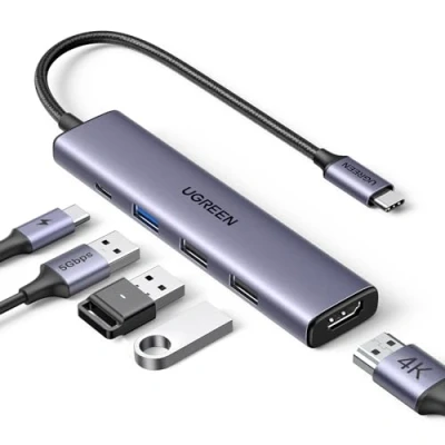 Immagine di UGREEN Revodok 105 Hub USB C HDMI 4K PD 100W Carica 5 in 1 Adattatore Type Docking Station Compatibile con MacBook Pro Air M3 M2 M1, iPad, iPhone 16 Plus Max, Galaxy S24