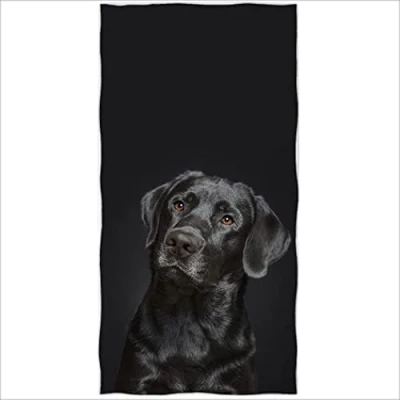 Immagine di Zomer Telo mare 70 x 140 cm, in microfibra stampata, motivo: labrador, colore: nero