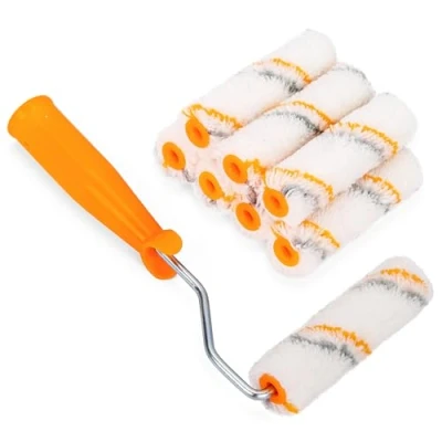 Immagine di Belle Vous (9 Pezzi) Set Rullo Pittura Telaio con 8 Rivestimenti in Microfibra Finitura Liscia per Pareti, Soffitti e Superfici Piane Ristrutturazione