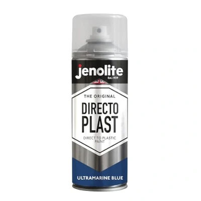 Immagine di JENOLITE Directoplast Vernice lucida BLU OLTREMARE 400ml spray multisuperficie Per tutti i tipi di plastica Nessun primer richiesto RAL5002