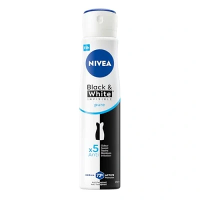 Immagine di NIVEA Black &amp; White Invisible Pure Spray Antitraspirante per donne 250 ml