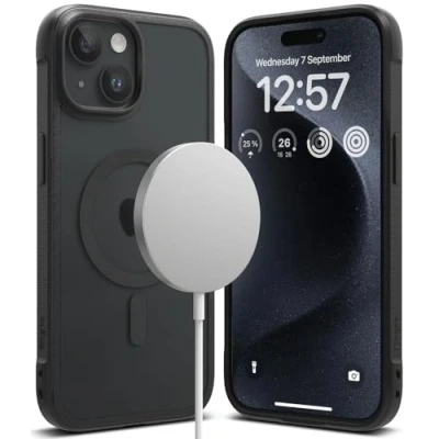 Immagine di Ringke Fusion Bold Magnetic Compatibile con MagSafe per Cover iPhone 15 Plus, Retro Rigido PC Opaco e Custodia Paraurti Antiurto Anti Ingiallimento Ottima Grip Matte Black Nero