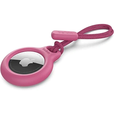 Immagine di Belkin Custodia per AirTag con laccetto (Secure Holder, guscio protettivo antigraffio Air Tag) Rosa
