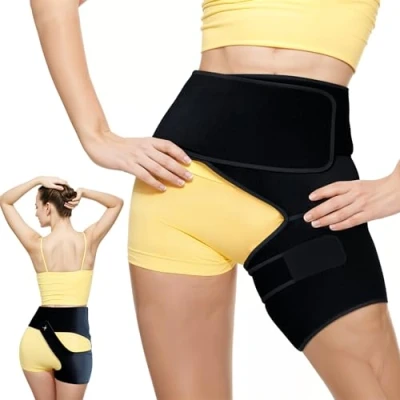 Immagine di Astorn Supporto per Anca Alleviare il Dolore da Sciatica Fascia Comprimente Regolabile Inguine,Coscia,Flessore,Artrite,Infortuni Nervosciatico Uomini e Donne Piccolo/Medio