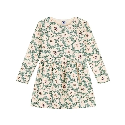 Immagine di Petit Bateau A08PA, Abito a maniche lunghe Bambine e ragazze, Bianco Avalanche/Multicolore, 5 anni