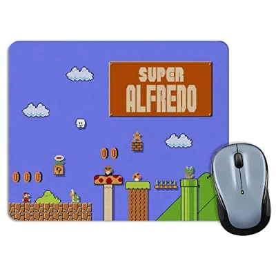 Immagine di LolaPix Tappetino per Mouse Mario Bros. Regalo Geek Personalizzato. Vari Modelli. Forma Rettangolare. Dimensione 18x22cm. Bros