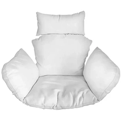Immagine di cuscino per sedia amaca, in Rattan Cuscino, Dondolo Sospesa, con la testa di, rivestimento rimovibile, lacci attaccati, Bianco [114]
