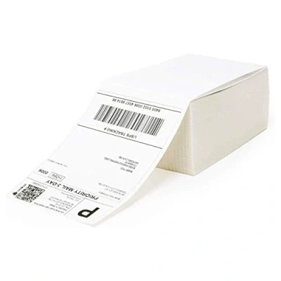 Immagine di NETUM 4&quot; X 6&quot; Fan fold Direct Thermal Labels White Shipping Mailing Postage Labels, Perforated, Permanent Adhesive(1 Stacks 500 Labels) (Thermal fanfold Label 4 6)