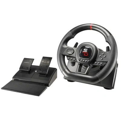 Immagine di SUBSONIC Superdrive SV650 Racing Wheel con pedali, Shift &amp; Vibration Xbox serie X/S, Switch, PS4, One, PC, PS3 (programmabile per tutti i giochi)