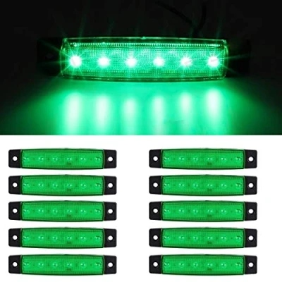 Immagine di GSRECY luci di segnalazione laterali a 6 LED da 9,6 cm, per camion, ambra, posizione posteriori, cabina RV