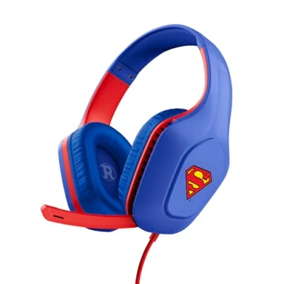 Immagine di GXTrust 415SM Zirox Cuffie Gaming con Licenza Superman per PC Xbox PS4 PS5 Switch Mobile, Driver da 50mm, Jack Audio 3.5 mm, Cavo 2m, Microfono Leggere Over Ear, Blu