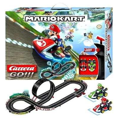 Immagine di Carrera Toys GO!!! Mario Kart Mach 8 Set Pista da Corsa e Due Macchinine con Luigi, Gioco Adatto per Bambini dai 6 Anni, Multicolore, 20062491