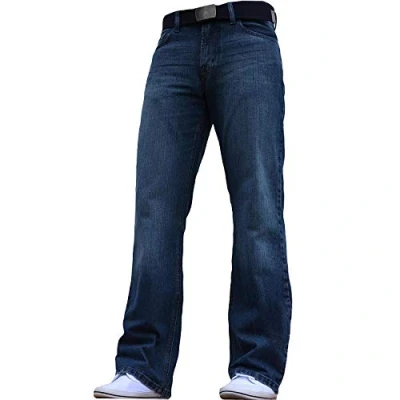 Immagine di BNWT, Jeans da uomo in denim a gamba larga, svasati sul fondo, colore blu scuro. W36 / L32