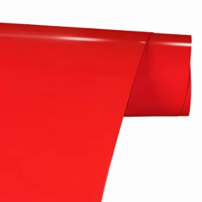 Immagine di Vinile a trasferimento termico, film termoadesivo in tessuto 30,5 cm x 3 m, per plotter (Rosso)