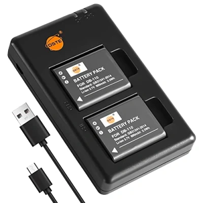 Immagine di DSTE 2PCS Ricoh DB 110 (900mAh/3.7V) Batteria Caricatore Compatibile per GR III, WG 6, G900, G900SE