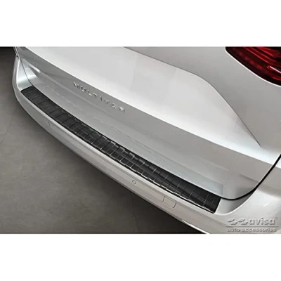 Immagine di Avisa Protezione paraurti Posteriore in Acciaio Inox Nero Compatibile con Volkswagen Multivan T7 2021 &#039;Ribs&#039;