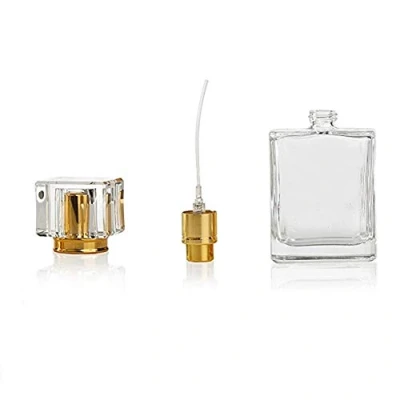 Immagine di Flacone vuoto spray in vetro, 1 da 50 ml, ricaricabile, vetro trasparente, per profumo, con nebulizzatore