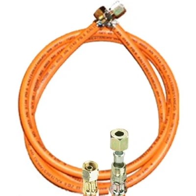 Immagine di TGO Gasgeräte GmbH Tubo per gas propano con vite ad anello di taglio da 1/4&quot; sinistro x 8 mm (resistente all&#039;inverno, 40 cm)