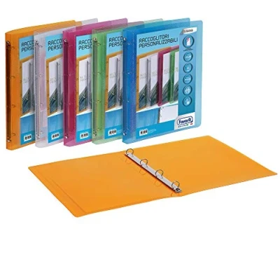 Immagine di Favorit Raccoglitore Personalizzabile Lumina Pp, 22 x 30 cm, 4 Anelli Tondi, D15, Colori Assortiti