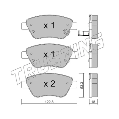 Immagine di TRUSTING 330.2 Kit pastiglie freno con segnalatore acustico usura OPEL: Corsa D Hatchback
