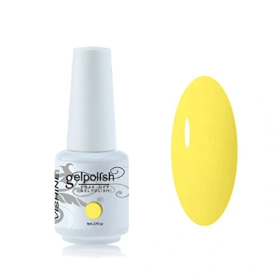 Immagine di Vishine Smalto Semipermente per Unghie in Gel UV LED Smalti Colori Soak Off Manicure e Pedicure 8ml 1pzs Giallo #561
