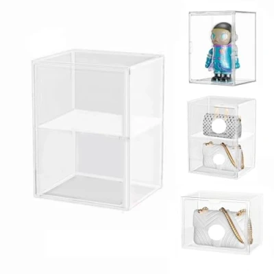 Immagine di Siyecioa Vetrinetta Espositiva Vetrina Acrilico con Porta per Collezionismo, Teca Plexiglass, Protector Pop Figure, Regolabile in Altezza (40x30x25cm)