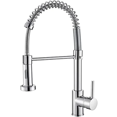 Immagine di Cobbe Rubinetto per Cucina, Miscelatore Lavello Cucina Rubinetti Lavelli da 2 Modalità di Spruzzo Acciaio Inox Ad Alta Pressione orientabile a 360 Monocomando (Cromo)