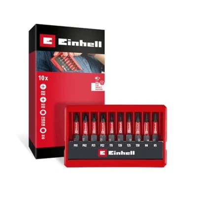 Immagine di Einhell Impact Bit Taschenbox 10tlg 118653 Kit inserti 1/4 (6.3 mm), PH, PZ, TORX, Esagonale