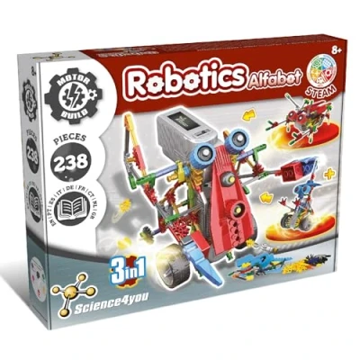 Immagine di Science4you Alfabot Robot Interattivo per Bambini da Costruire 8 Anni, Giochi di Ingegneria 238 Pezzi, Crea 3 in 1 Giocattolo Educativi +8 Anni