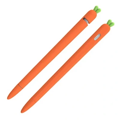 Immagine di LOVE MEI Custodia in silicone per Apple Pencil di 1 generazione, ultra sottile, antiscivolo, morbida, con supporto cappuccio e penna Nib pizzo (arancione)