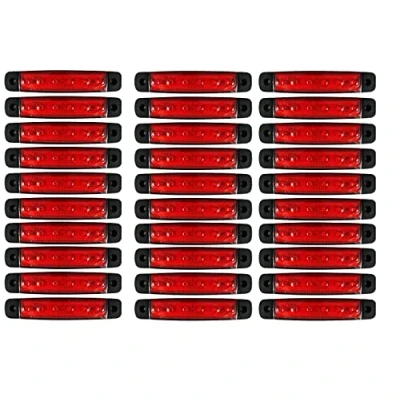 Immagine di J/J 30 x Luci Ingombro Rosso Laterale 6 Led 24v Indicatori Luce Posizione 24 volt Posteriori Camion Camper Trattore E Mark Omologati E13