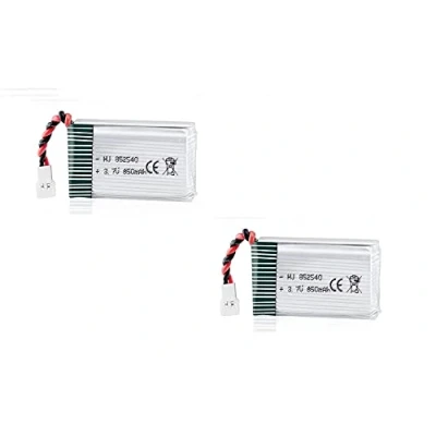 Immagine di YUNIQUE GREEN CLEAN POWER 2 Batterie Lipo ricaricabili 850mAh 3.7V per droni Syma X5SC X5SW Massima durata di volo Energia stabile, ricarica efficiente 48x25x14 mm 20 g, argento