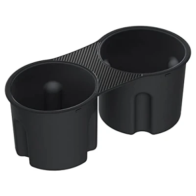 Immagine di Spigen Tesla Model Y ( 2024) e 3 (2021 2023) Console Centrale Portabicchieri Inserto, Progettato per Gli Accessori Carbon Edition