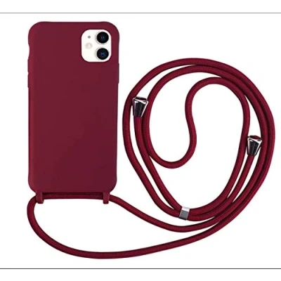 Immagine di MEVIS Cover Compatible con iPhone 11,Cover Pratico Cordino,con Cordino TPU Corda Silicone Case Bumpe Rosso